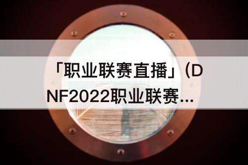 「职业联赛直播」(DNF2022职业联赛直播)