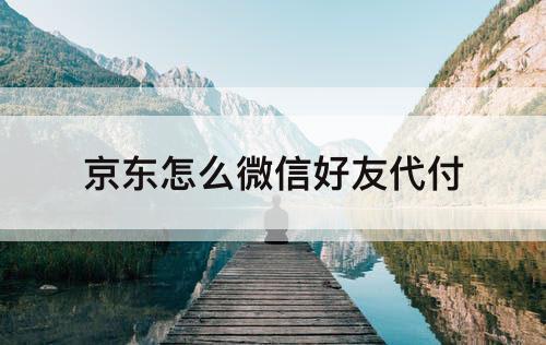 京东怎么微信好友代付
