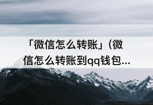 「微信怎么转账」(微信怎么转账到qq钱包怎么老说转不了)