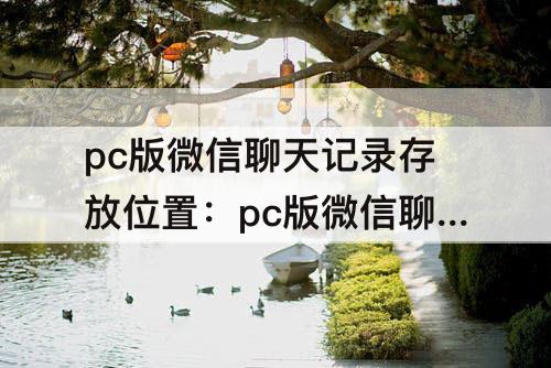 pc版微信聊天记录存放位置：pc版微信聊天记录存放位置修改