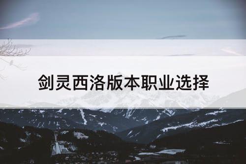 剑灵西洛版本职业选择