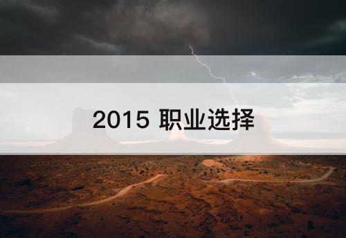 2015 职业选择