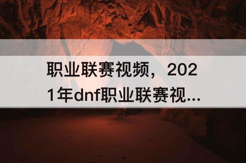 职业联赛视频，2021年dnf职业联赛视频