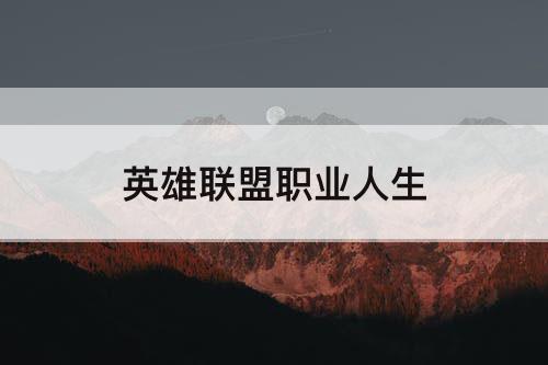 英雄联盟职业人生