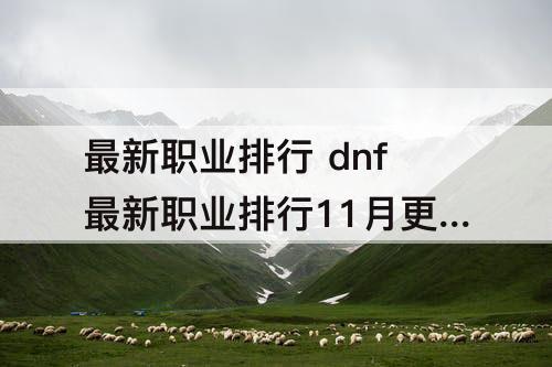 最新职业排行 dnf最新职业排行11月更新后