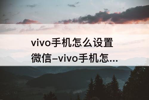 vivo手机怎么设置微信-vivo手机怎么设置微信背景图