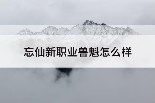 忘仙新职业兽魁怎么样