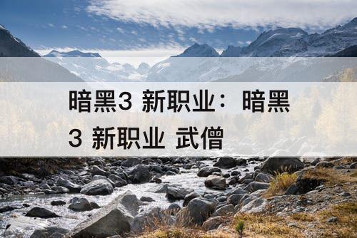 暗黑3 新职业：暗黑3 新职业 武僧