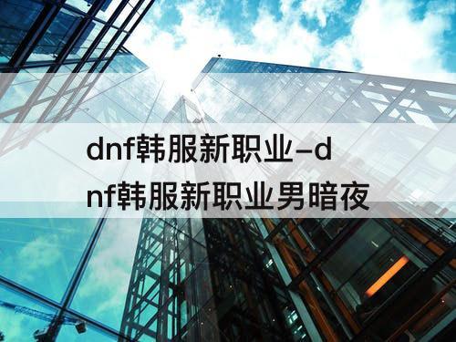 dnf韩服新职业-dnf韩服新职业男暗夜