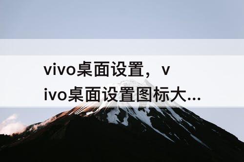 vivo桌面设置，vivo桌面设置图标大小