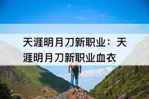 天涯明月刀新职业：天涯明月刀新职业血衣