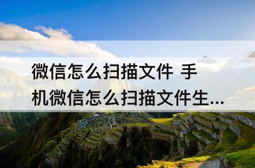 微信怎么扫描文件 手机微信怎么扫描文件生成电子版