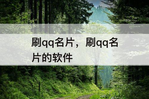 刷qq名片，刷qq名片的软件