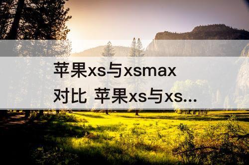 苹果xs与xsmax对比 苹果xs与xsmax对比图