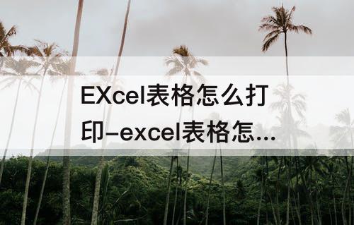 EXcel表格怎么打印-excel表格怎么打印a3纸
