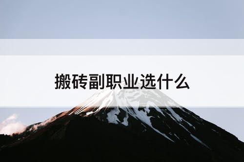 搬砖副职业选什么