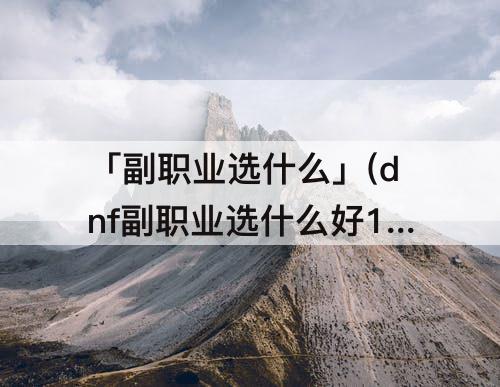 「副职业选什么」(dnf副职业选什么好100级)