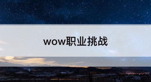 wow职业挑战