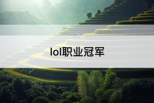 lol职业冠军