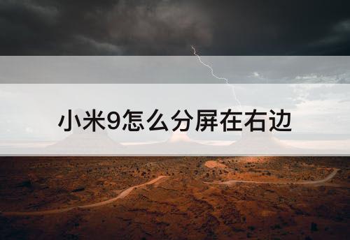 小米9怎么分屏在右边