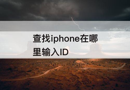 查找iphone在哪里输入ID