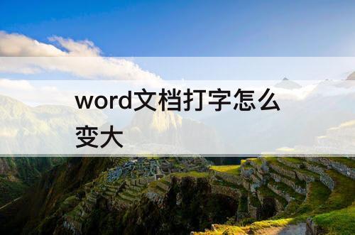 word文档打字怎么变大