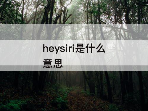 heysiri是什么意思