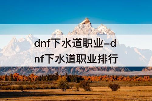 dnf下水道职业-dnf下水道职业排行