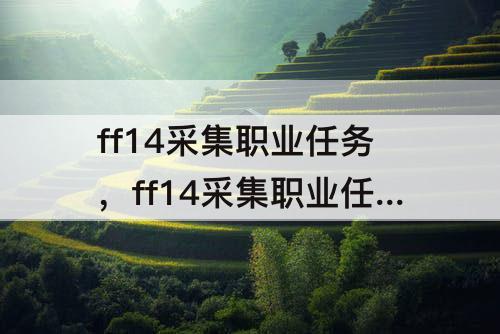 ff14采集职业任务，ff14采集职业任务所需物品