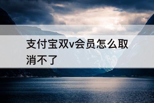 支付宝双v会员怎么取消不了