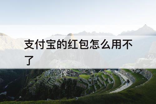 支付宝的红包怎么用不了
