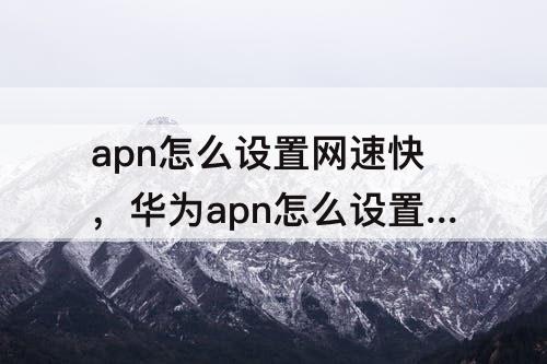 apn怎么设置网速快，华为apn怎么设置网速快