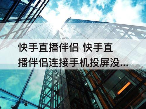 快手直播伴侣 快手直播伴侣连接手机投屏没有画面