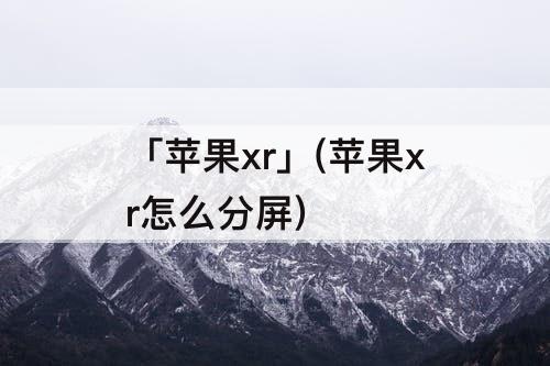 「苹果xr」(苹果xr怎么分屏)