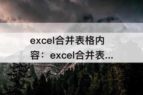 excel合并表格内容：excel合并表格内容公式