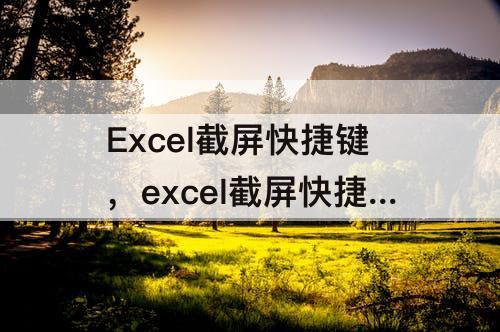 Excel截屏快捷键，excel截屏快捷键是哪个键