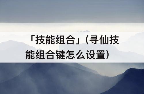 「技能组合」(寻仙技能组合键怎么设置)