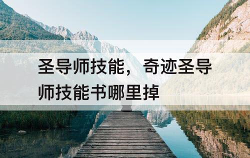 圣导师技能，奇迹圣导师技能书哪里掉