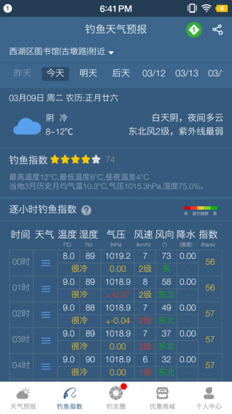 钓鱼天气预报  v2.0.18图1