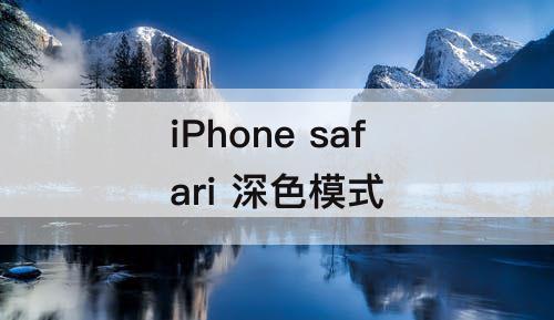 iPhone safari 深色模式