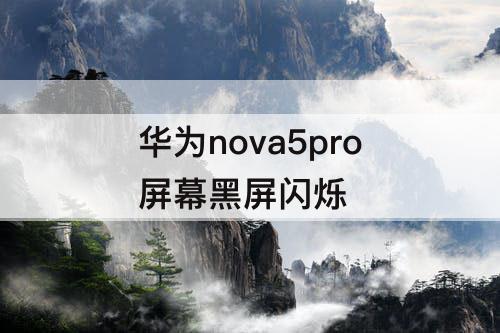 华为nova5pro屏幕黑屏闪烁