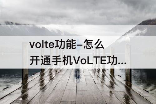 volte功能-怎么开通手机VoLTE功能