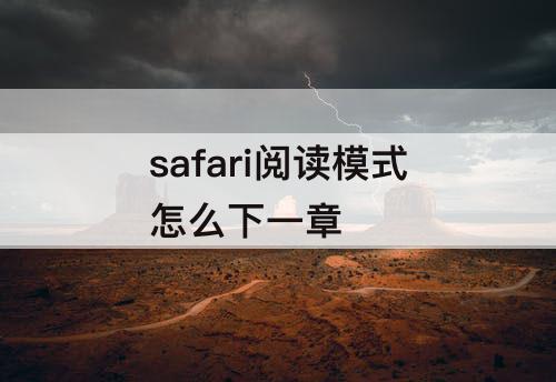 safari阅读模式怎么下一章