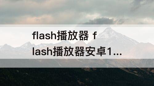 flash播放器 flash播放器安卓10版本