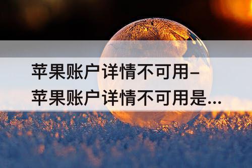 苹果账户详情不可用-苹果账户详情不可用是为什么