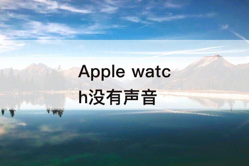 Apple watch没有声音