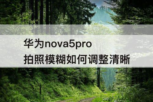 华为nova5pro拍照模糊如何调整清晰