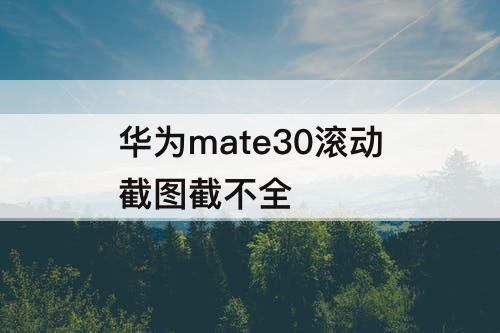 华为mate30滚动截图截不全