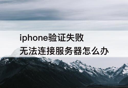 iphone验证失败无法连接服务器怎么办