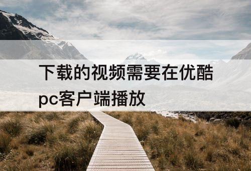 下载的视频需要在优酷pc客户端播放